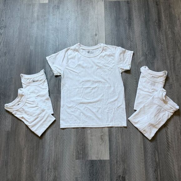 Hanes Kids Classic White Short Sleeve Tees Medium - Picture 2 of 4